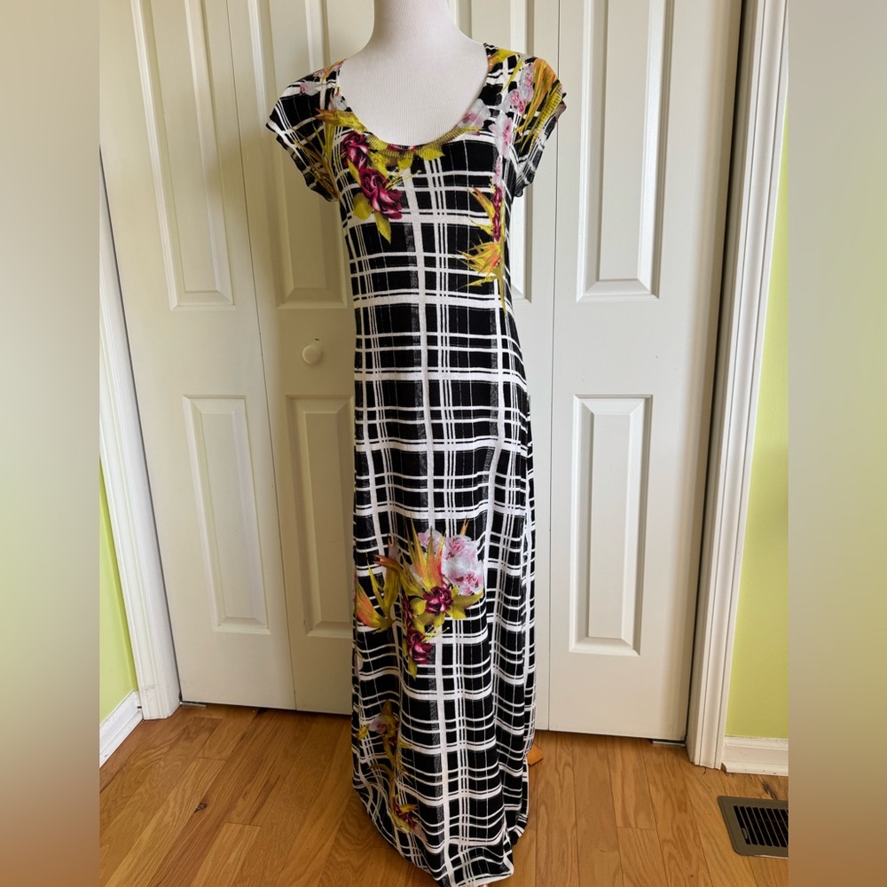 PINKO TAG Multicolor Cotton Knit Long Dress M